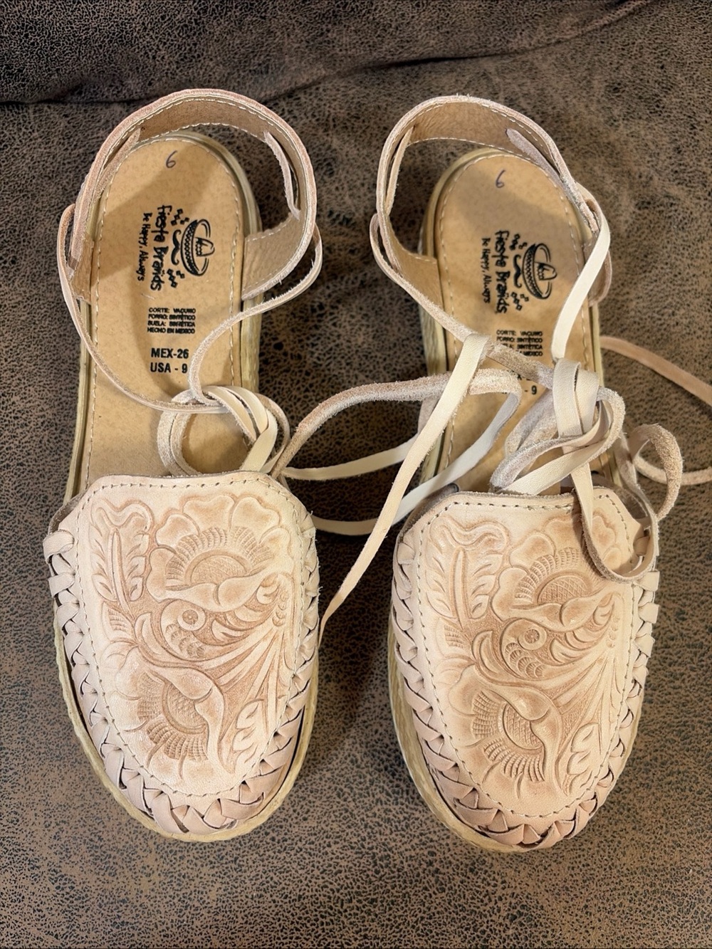 Fiesta Brands Mexican Sandals Huaraches Mexicanos Size USA 9 MEX 26